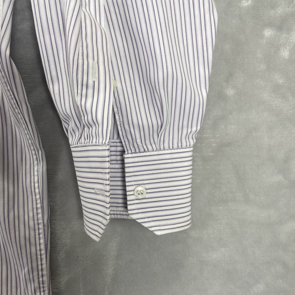 Canali Dress Shirt men's 15.75 40 Button Up Striped Cotton Casual Long Sleeve - Picture 8 of 12